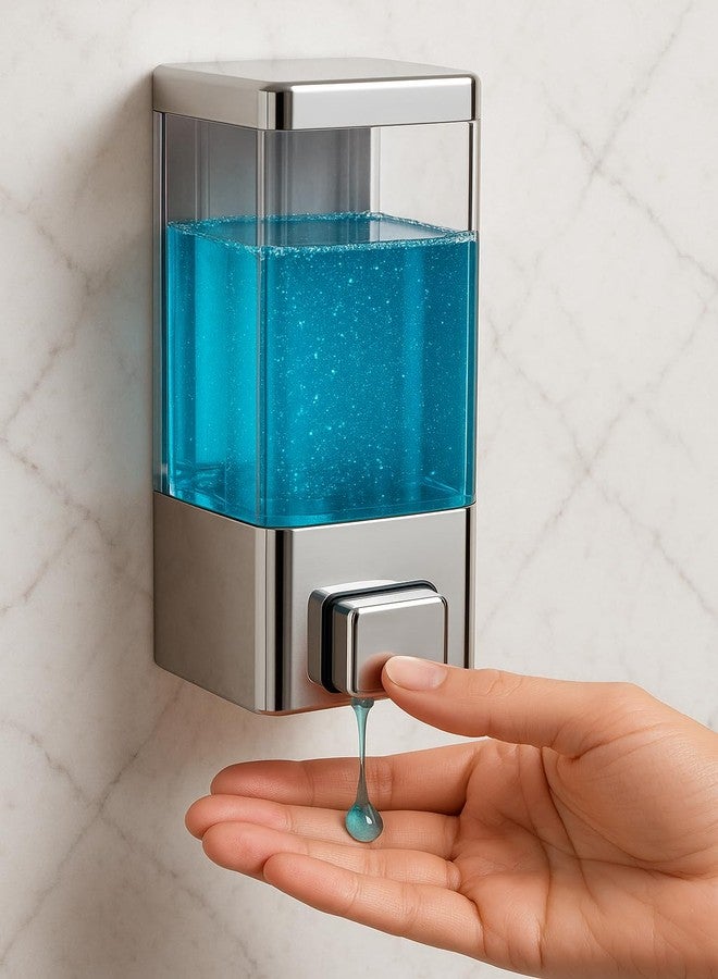 Prem Tiles Cube ABS Wall Mounted Soap Dispenser for Shampoo, Sanitizer, Lotion, Dish Wash Gel - Refillable Liquid Pump for Bathroom, Kitchen (Pack of 1) - Image 1
